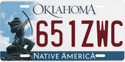 OK license plate 651ZWC