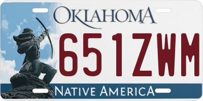 OK license plate 651ZWM