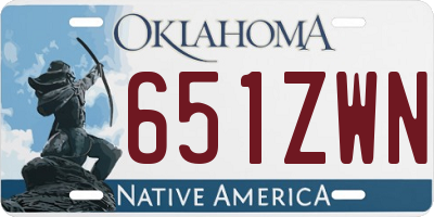 OK license plate 651ZWN