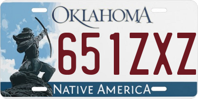 OK license plate 651ZXZ