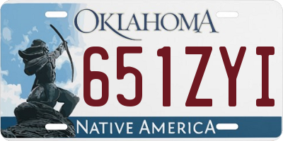 OK license plate 651ZYI
