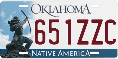 OK license plate 651ZZC