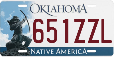 OK license plate 651ZZL