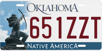 OK license plate 651ZZT