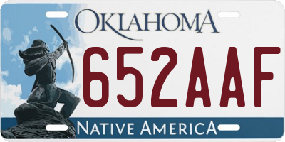 OK license plate 652AAF