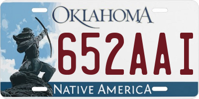 OK license plate 652AAI