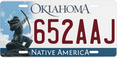 OK license plate 652AAJ