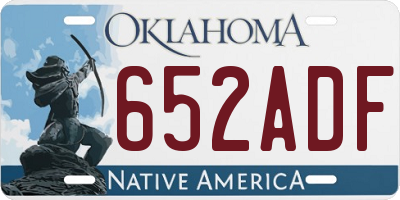 OK license plate 652ADF