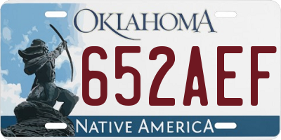 OK license plate 652AEF