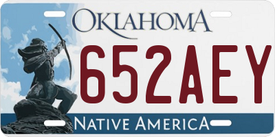 OK license plate 652AEY