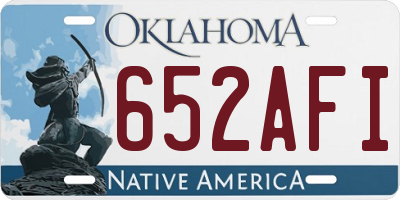 OK license plate 652AFI