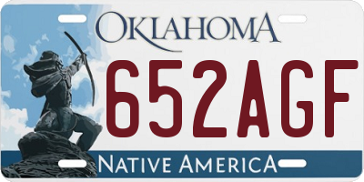 OK license plate 652AGF