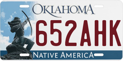 OK license plate 652AHK