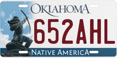 OK license plate 652AHL