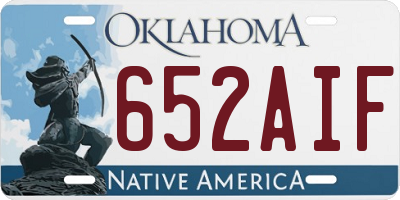 OK license plate 652AIF