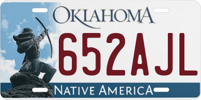 OK license plate 652AJL