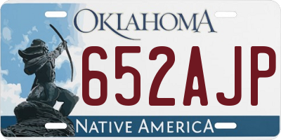 OK license plate 652AJP