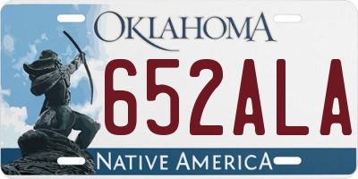 OK license plate 652ALA