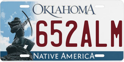 OK license plate 652ALM