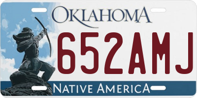 OK license plate 652AMJ