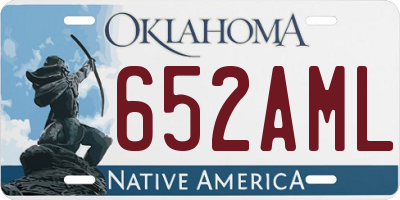 OK license plate 652AML