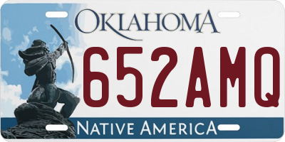 OK license plate 652AMQ