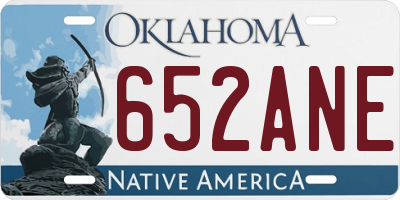 OK license plate 652ANE