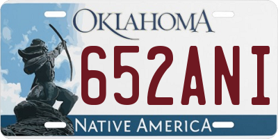 OK license plate 652ANI