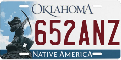 OK license plate 652ANZ