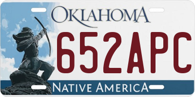 OK license plate 652APC