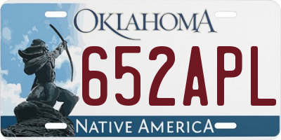 OK license plate 652APL