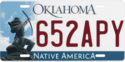 OK license plate 652APY