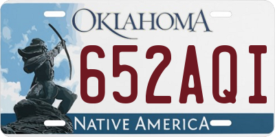 OK license plate 652AQI