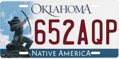 OK license plate 652AQP