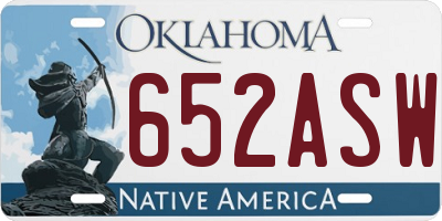 OK license plate 652ASW