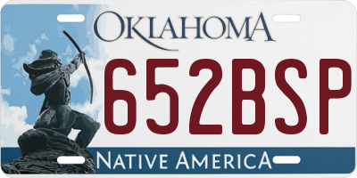 OK license plate 652BSP