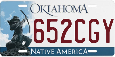 OK license plate 652CGY