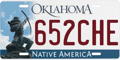 OK license plate 652CHE