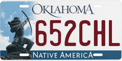 OK license plate 652CHL
