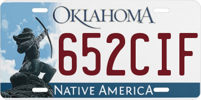 OK license plate 652CIF