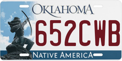 OK license plate 652CWB