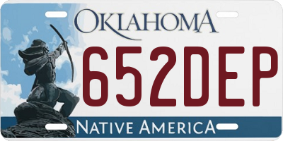 OK license plate 652DEP