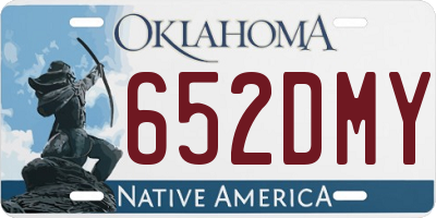 OK license plate 652DMY