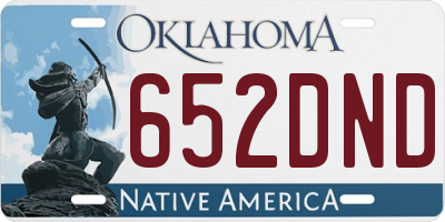 OK license plate 652DND