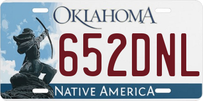OK license plate 652DNL