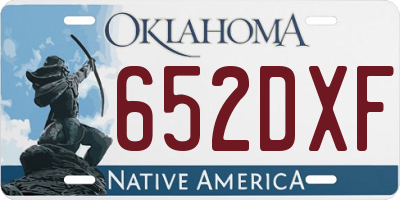 OK license plate 652DXF