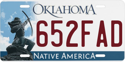 OK license plate 652FAD