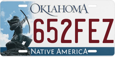 OK license plate 652FEZ