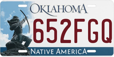 OK license plate 652FGQ