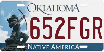 OK license plate 652FGR